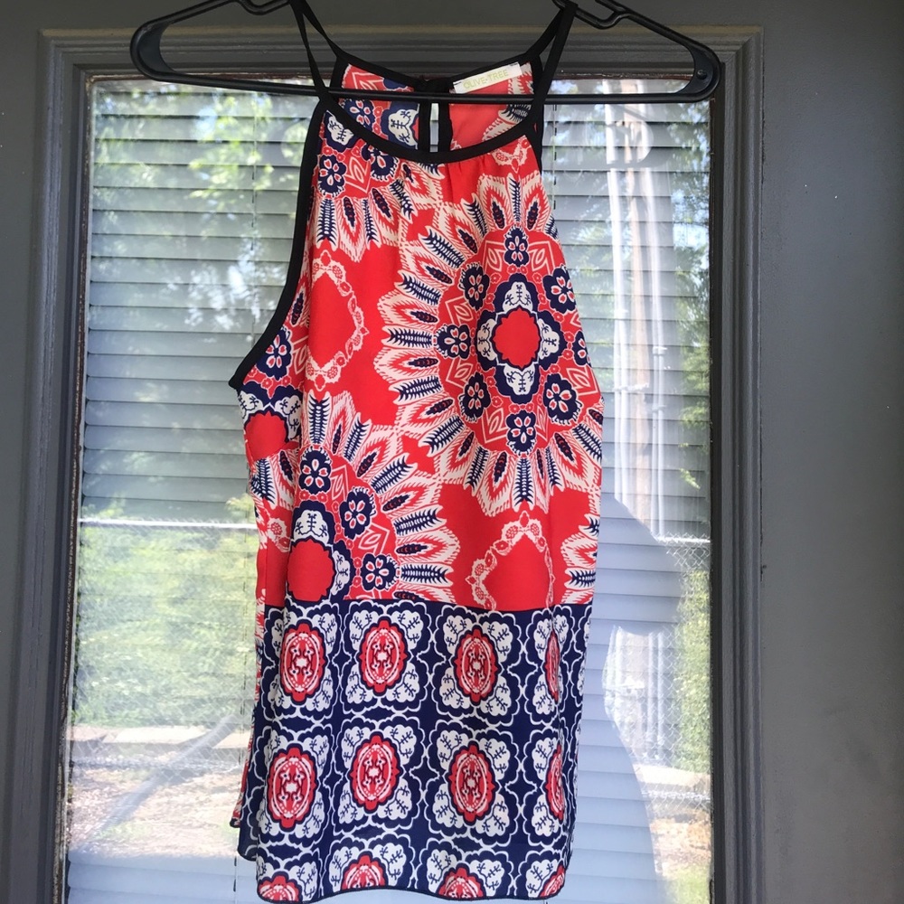 Olive Tree red and blue tank top